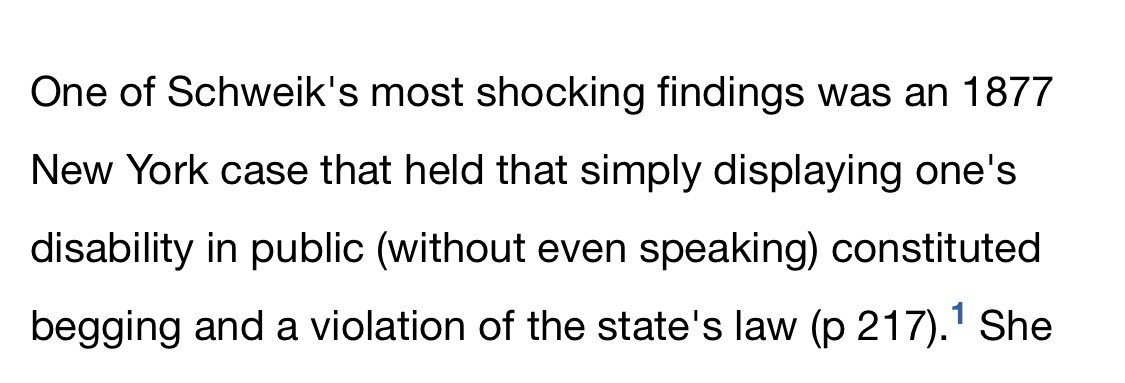 I’ve been confused &amp; horrified by the hate from the US directed at a man with a neurological condition. But then, I didn’t know that US Ugly Laws banned disabled people from appearing in public - and they existed from the 1860s right up until the 1970s. eugenicsarchives.ca/timeline?id=54…