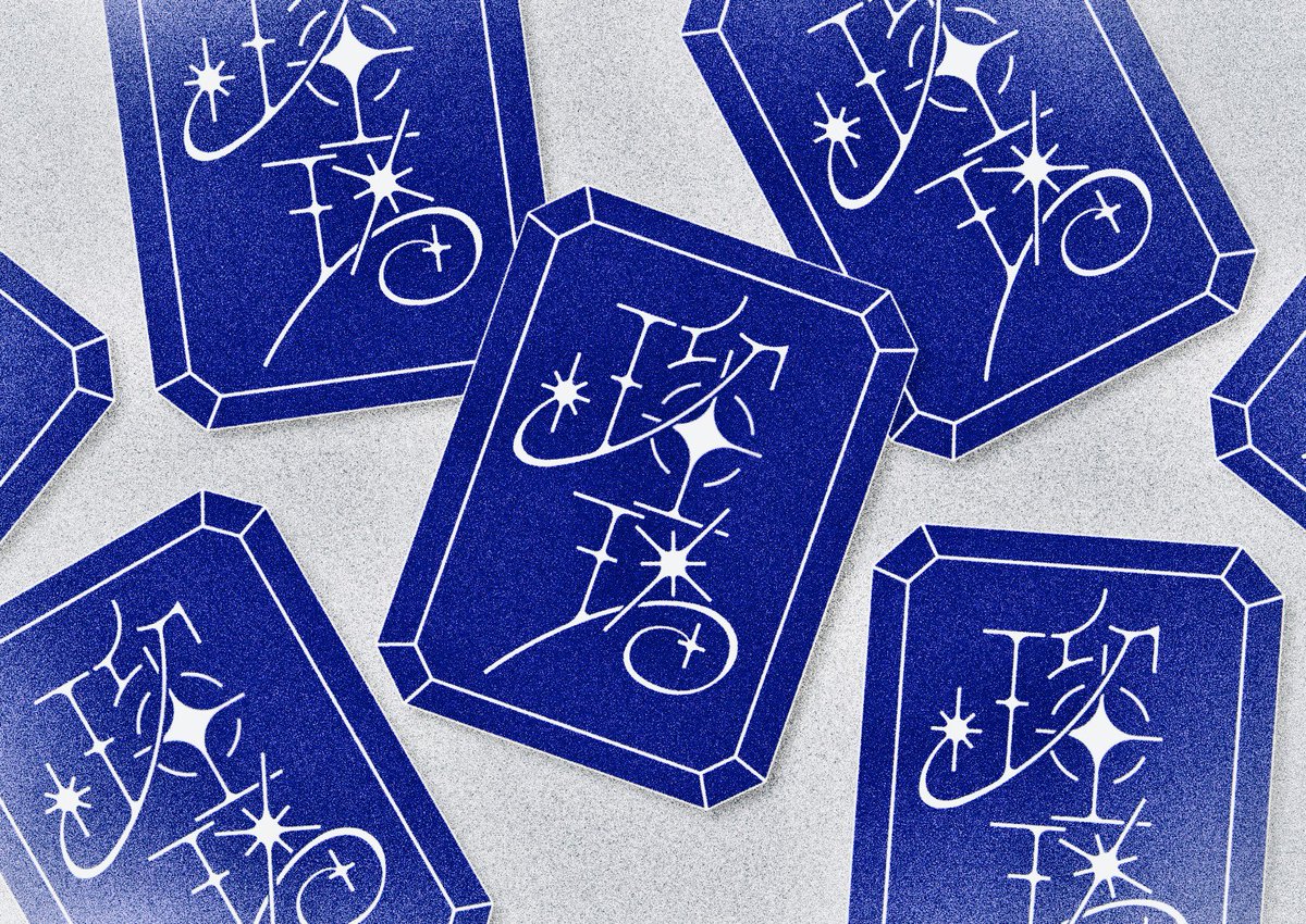 文ッ字フリマに向けて作字ステッカーを作ってます！ 宝石をテーマに作