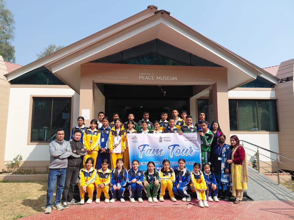 Indiatourism Imphal organized a FAM Tour on 01.03.2026 for YUVA Tourism Club members of Forebel School, Kanglatongbi to Keibul Lamjao National Park &amp; INA and Imphal Peace Museum.
An inspiring day of learning on sustainable tourism,biodiversity conservation&amp;Manipur’s rich heritage