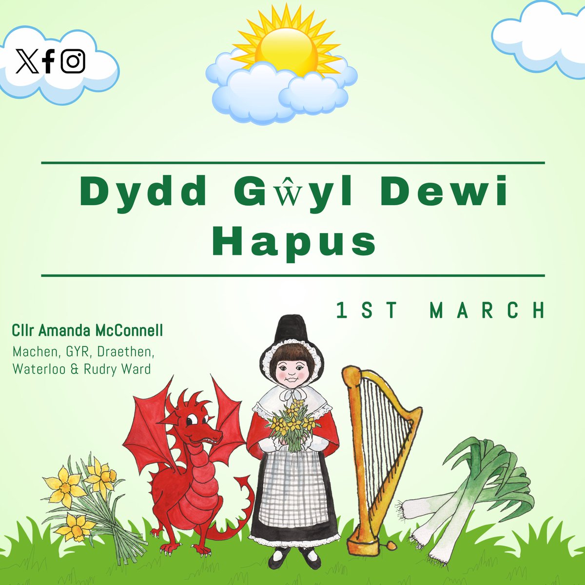 McConAmanda's tweet photo. 🌼Dydd Gŵyl Dewi Hapus!🌼
‘Happy St David’s Day’

#StDavidsDay #Machen #GYR #Draethen #Waterloo #Rudry #MachenRudryWard https://t.co/YyLDddKoZ1