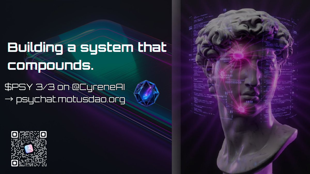 MotusDAO's tweet photo. We've spent 5 years building a mental health hyperstructure from scratch.  

As a Web2 MVP, we bring: 100+ psychologists on our platform, $700+/month in transaction volume — with zero external funding.  

Now we're ready to scale and go fully on-chain.  

On 3/3, we've been invited by @CyreneAI to launch $PSY — the only launchpad with a 100% bond rate on @solana.  Join our launch/shipping journey. 

Not a memecoin. 

A coordination token for an AI-Human hybrid mental health data marketplace ⚙️ infrastructure designed to run without us, where users own their data and share in the value it creates.  

Memes of production? Of course. 
We're not building a single product. We're building a system that compounds.  

Thread tomorrow 🧵 
#hyperstructure #MentalHealth #Solana #DeSci #EVM