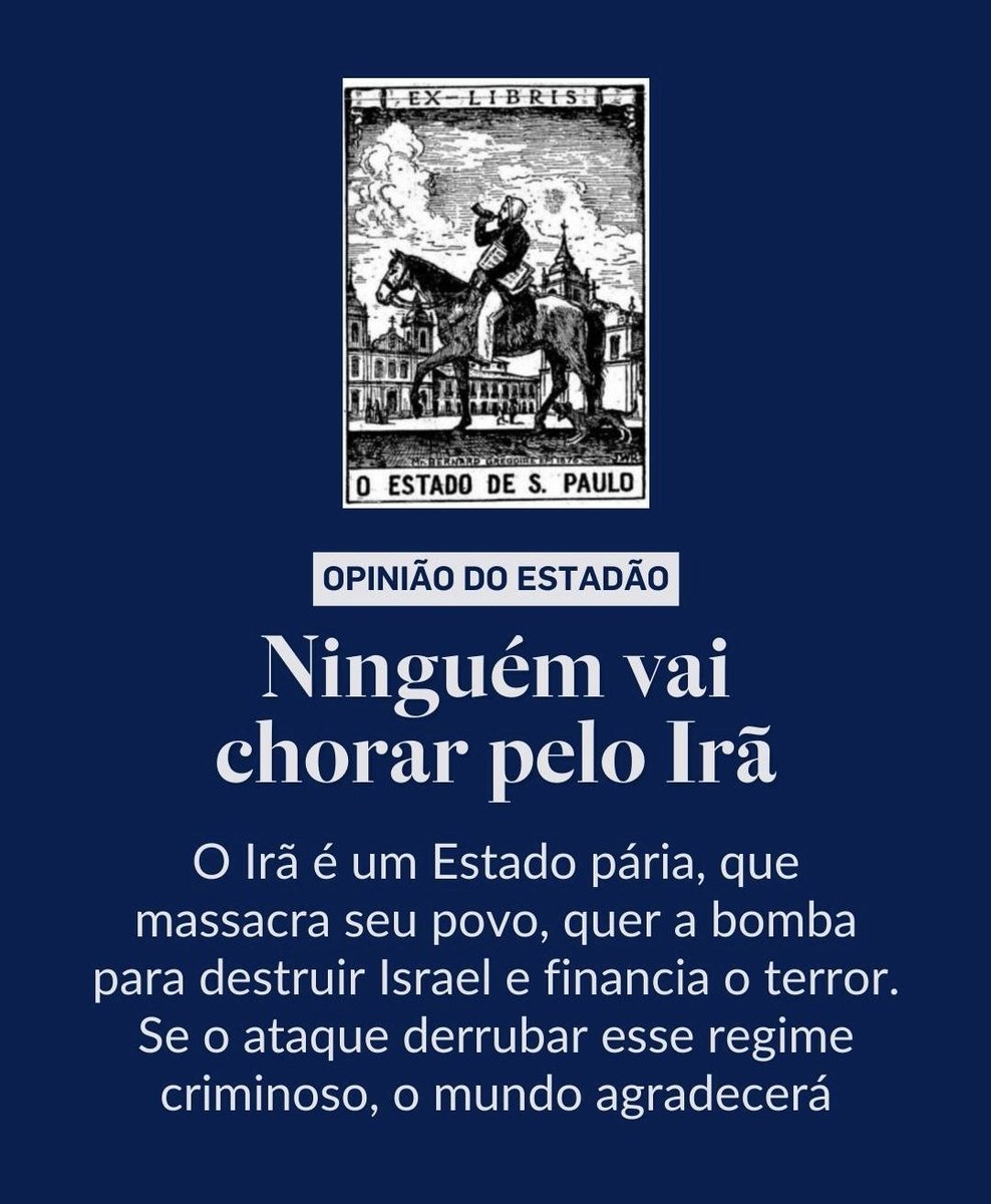 "Ninguém vai chorar pelo Irã" é uma ode do Estadão ao genocídio de crianças...