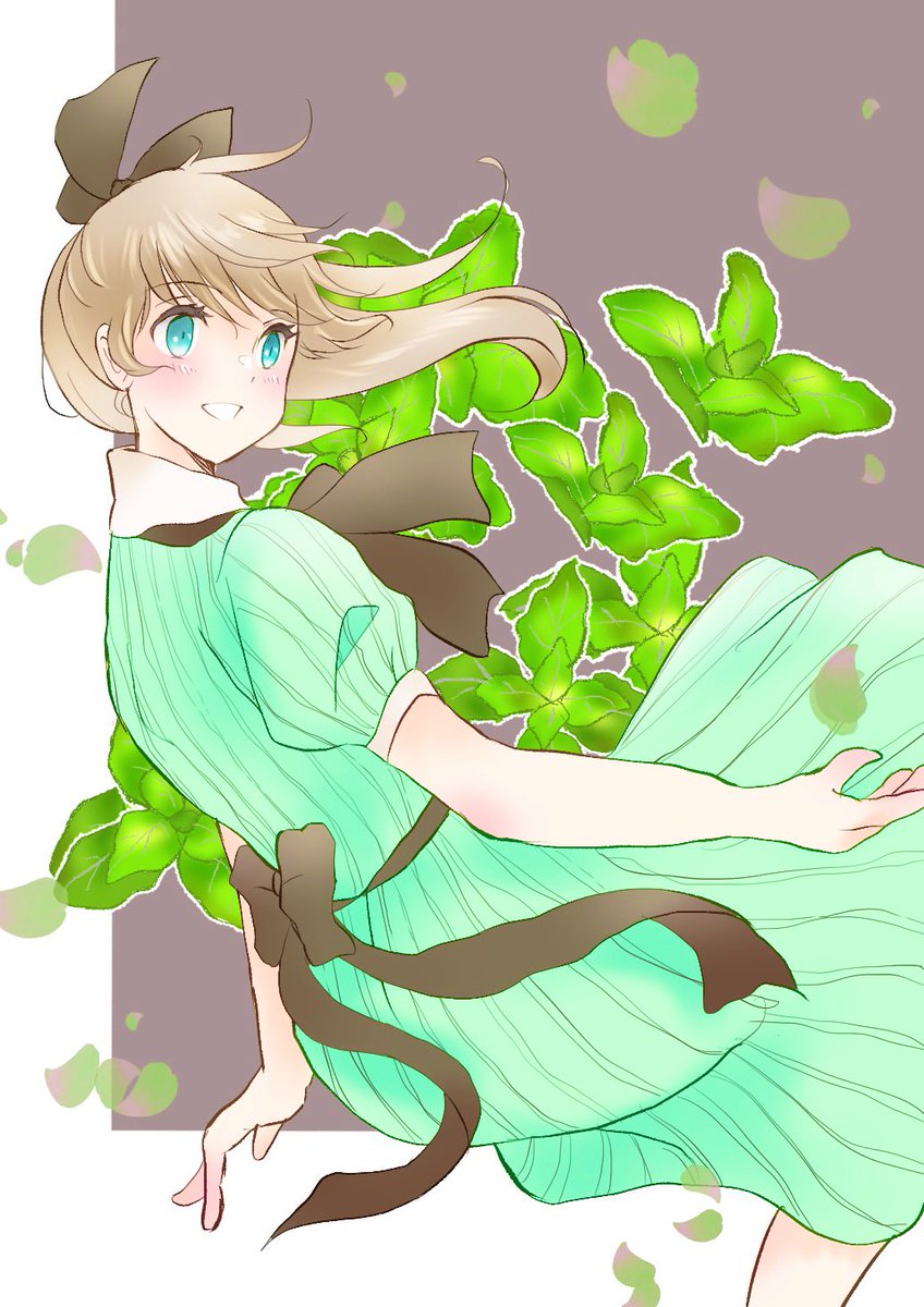 「チョコミント日、遅刻です 毎年描いている娘です」|りょうちだのイラスト