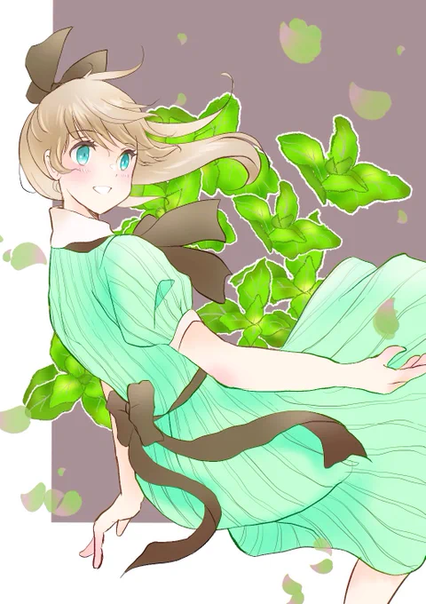 チョコミント日、遅刻です 毎年描いている娘です