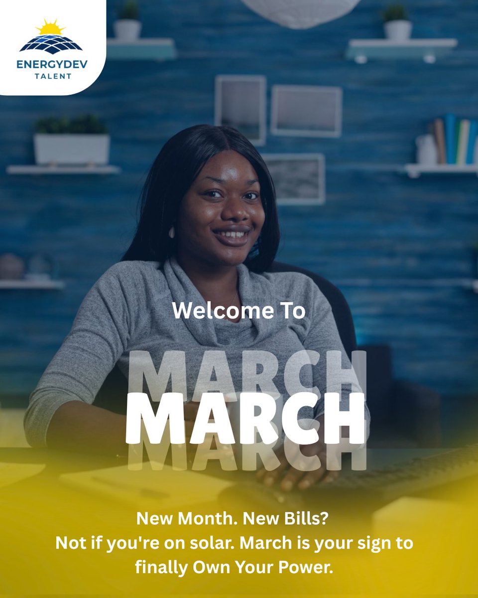 Energydevtalent's tweet photo. New Month. New Bills? 

Not on our watch. 🙅🏾‍♀️💡

Welcome to March! If you’re tired of the monthly "bill anxiety," this is your sign to finally own your power. Switch to solar and spend this month (and every month after) enjoying energy that works for your wallet, not against it. https://t.co/KUcCzzUGxL