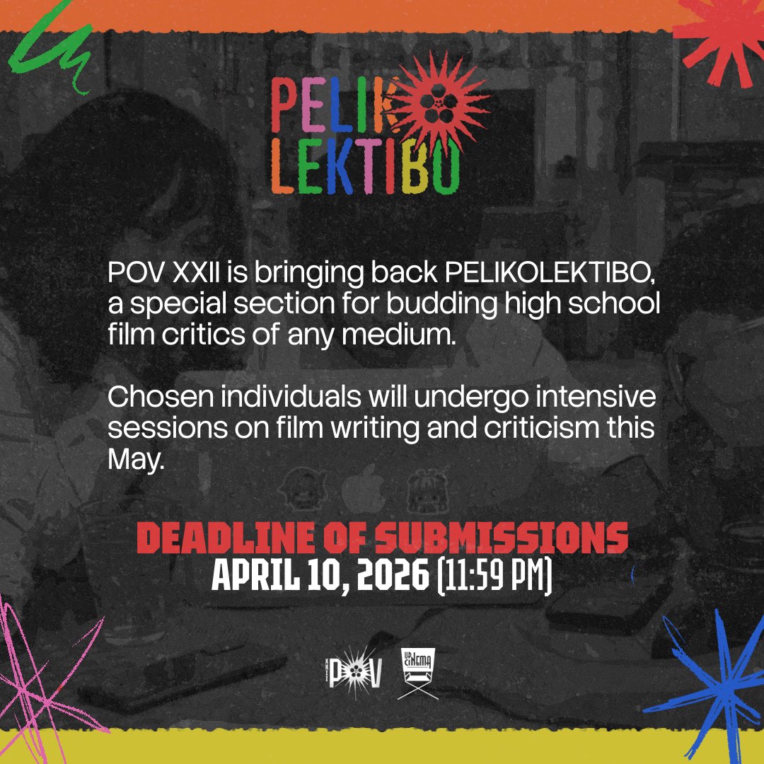 UPCinemaPOV's tweet photo. 🎥 CALL FOR ASPIRING FILM CRITICS 🎥

Do you have strong opinions about films? Let’s turn them into meaningful critique. 📝

Whether you’re an aspiring critic writing for your school paper, sharing your thoughts online, or exploring creative formats like video essays and podcasts https://t.co/XN136cx2uj