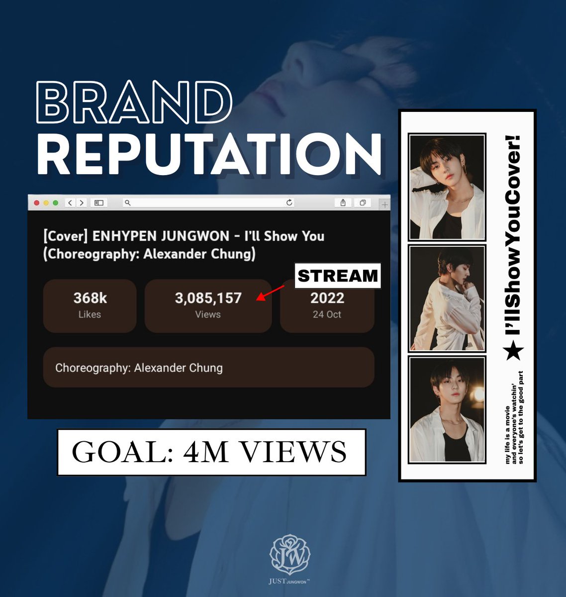 JUNGWON BRAND REPUTATION

RT, LIKE and REPLY your streaming proof with complete hashtags 🐈

Stream JUNGWON's ‘I'll show you’ ⬇️

🔗: youtu.be/4ihlqY30BZ8?si…

A few more views to reach another milestone, keep streaming! ▶️ 

#정원 #엔하이픈_정원 #양정원 #ENHYPEN_JUNGWON #JUNGWON