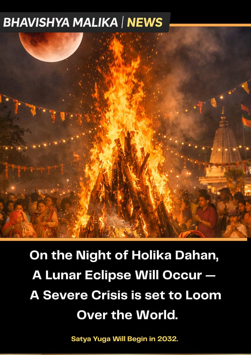 malikainenglish's tweet photo. 🚨 Major alerts: 26/11-like threat to India, lunar eclipse on Holika Dahan night, massive Nashik factory fire, and Operation Sindoor warning to Pakistan.

#BhavishyaMalika #KalkiAvatarArrived #Trisandhya #GlobalNews https://t.co/9DNw72NmVq