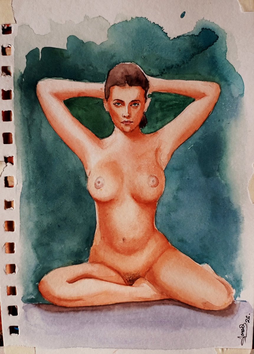 Aarav2808's tweet photo. Nude art 
Reference from @NakedArtistic 
Muse @katline_roddes 
#nudeart #nudepainting #bold https://t.co/NwVZUJ5j9F