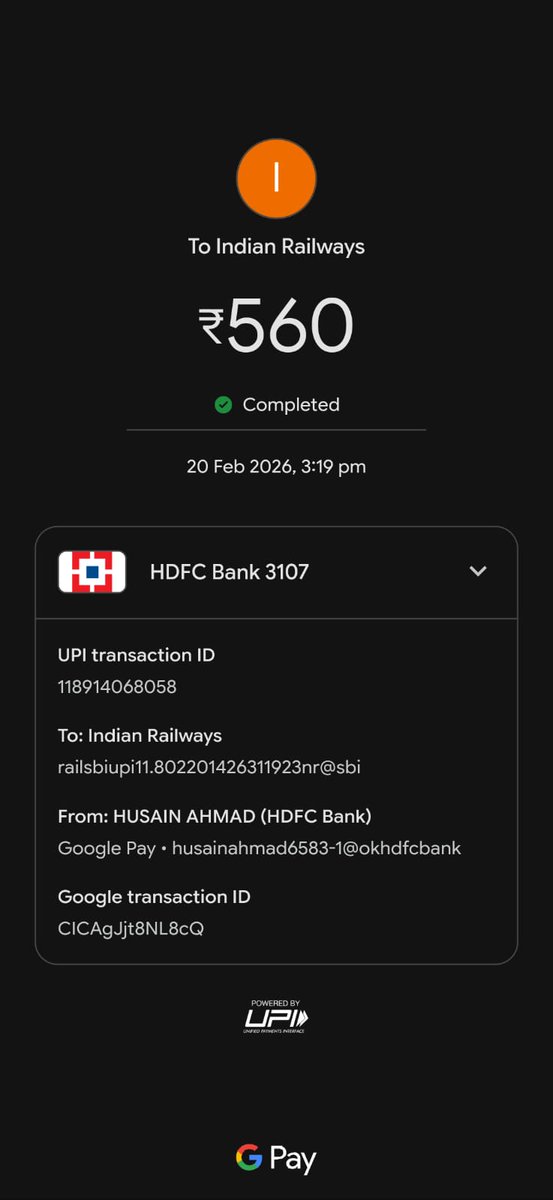 printercsc24's tweet photo. @RailwaySeva यह हमारा खिड़की काउंटर से पेमेंट कट गया था 
टिकट नहीं बना था और रिफंड अभी तक नहीं आया 
शिकायत को संज्ञान में लेते हुए कार्रवाई करें 
8534923530 https://t.co/1H7dConuix