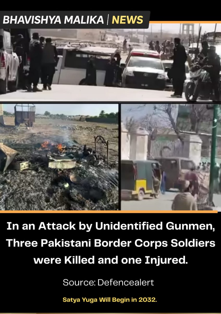 malikainenglish's tweet photo. 🚨 Rising global tensions: Pakistan border attack kills soldiers, Sahara locust swarms disrupt roads, China tests armed humanoid robots, and bomb threat in Gurugram.

#BhavishyaMalika #KalkiAvatarArrived #Trisandhya #GlobalNews #BreakingNews #SanatanDharma https://t.co/zUe2G9sZbe