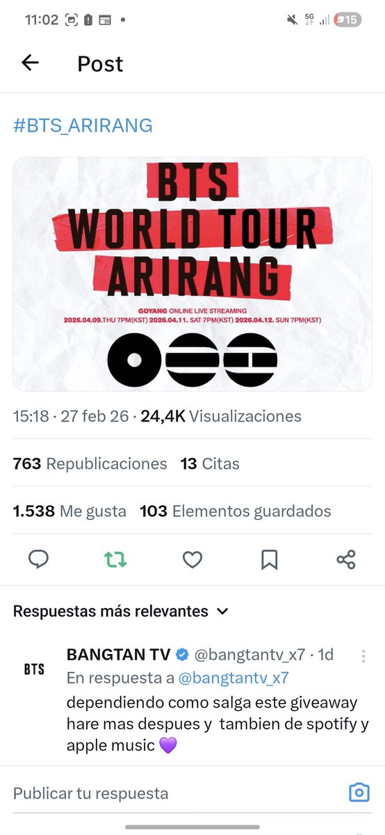 SraMalaussene's tweet photo. @bangtantv_x7 muchas gracias! https://t.co/83gBieHu2F