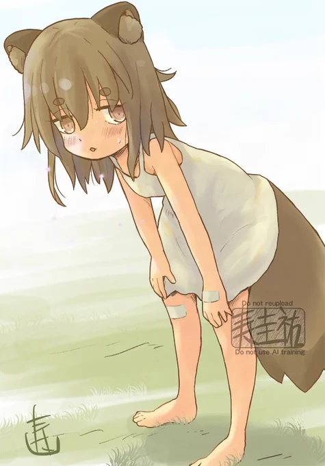 ひとやすみたぬ 汗きらきら