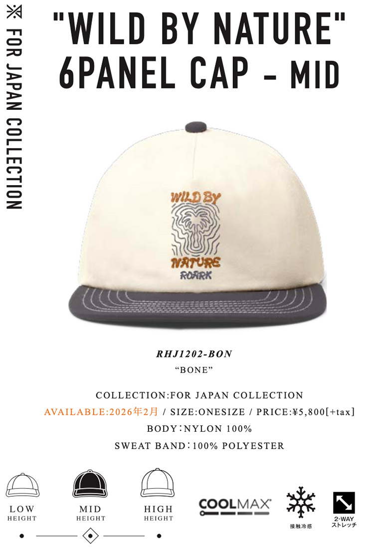 ROARK ロアーク WILD BY NATURE 5PANEL CAP - MID 帽子 ストラップ