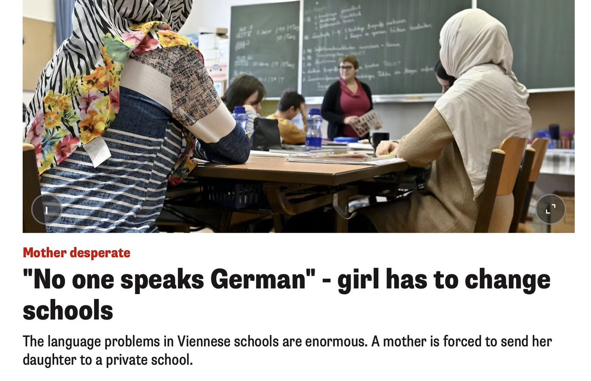 Mass migration is forcing Austrians to put their children in expensive private schools.

Public schools in Vienna are almost 50% muslim now.

We have to pay the public schools plus the private schools, so nobody can afford children.