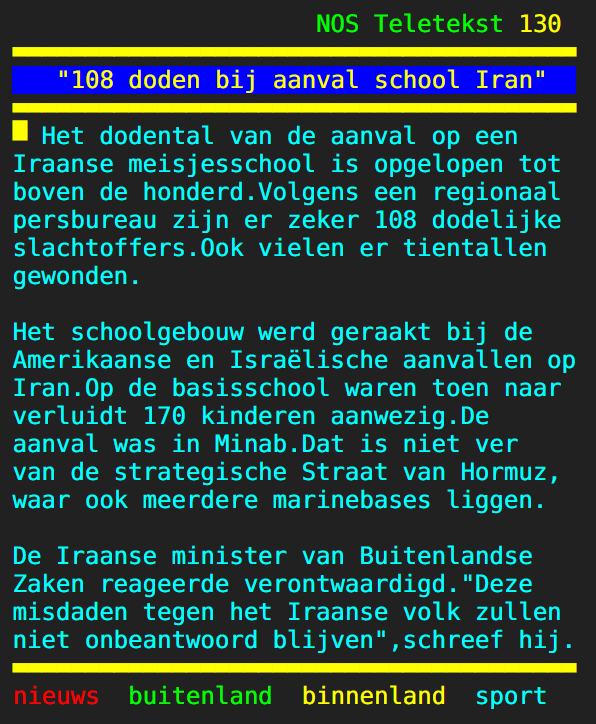 Visfer2023's tweet photo. @ReinBijlsma Staat nog steeds op Teletekst https://t.co/2A2zbQTEaL