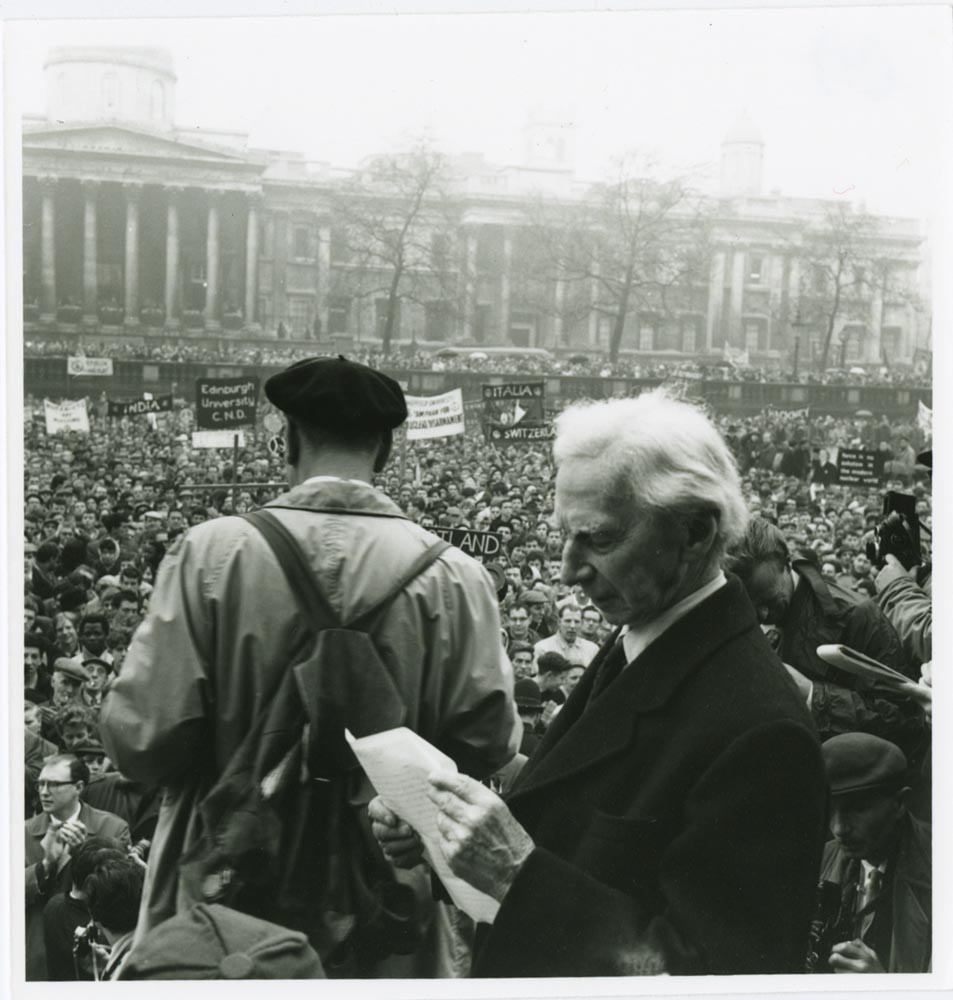 PhysInHistory's tweet photo. “War does not determine who is right — only who is left.”

-- Bertrand Russell 
(attributed)
