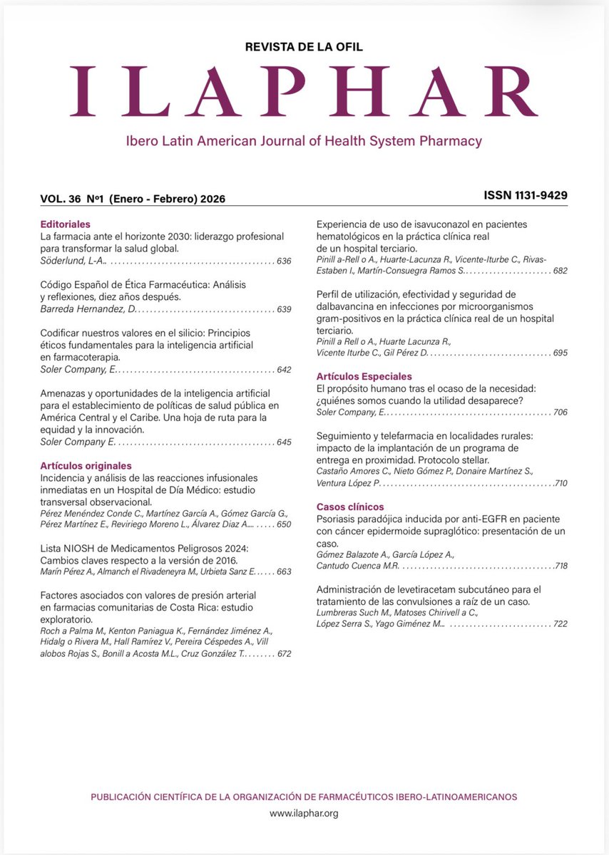 Les presentamos el sumario del próximo número de la revista <a href="/ilaphar/">Ilaphar / Revista de la OFIL</a>