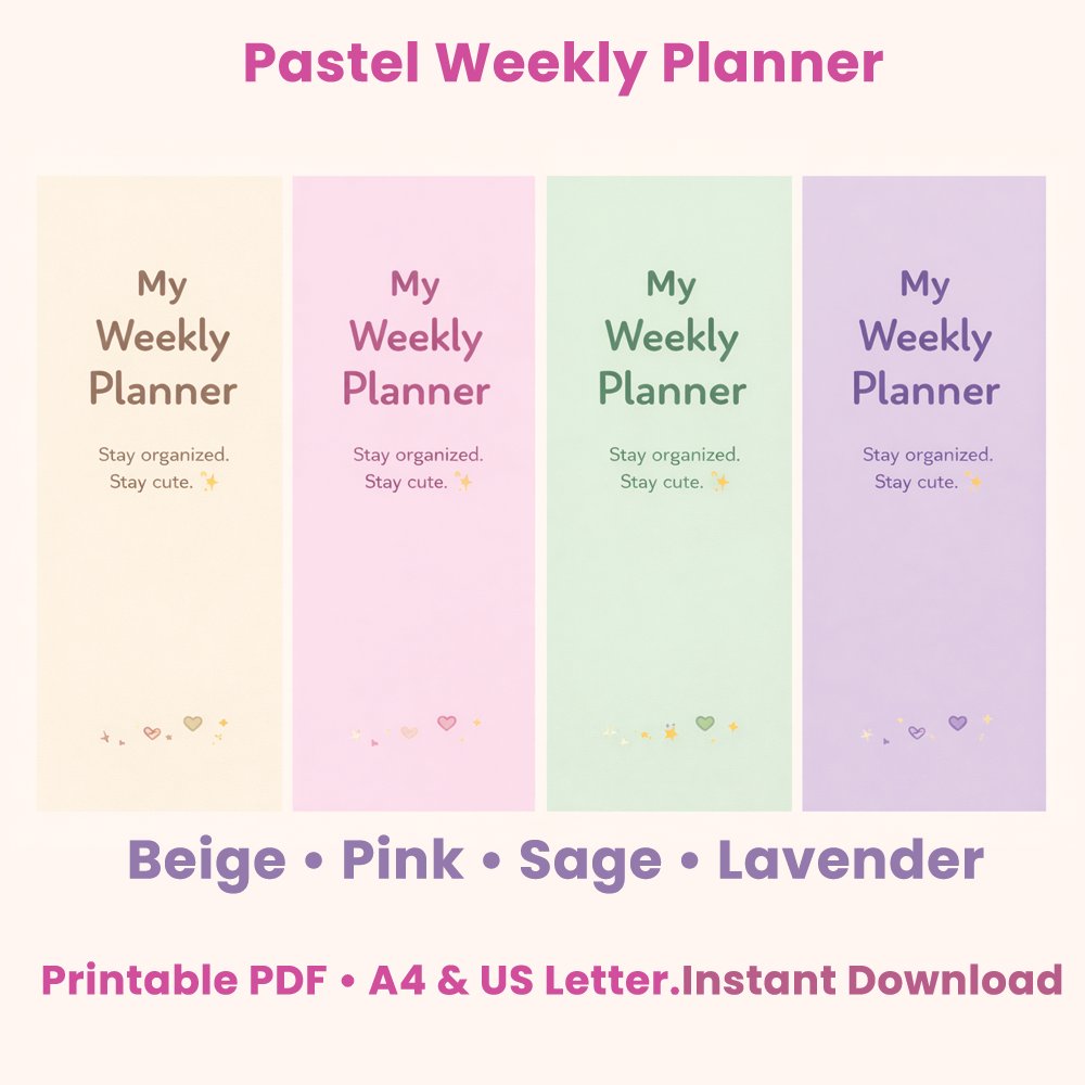 MishalDsouza2's tweet image. Stay organized in the cutest way possible
My Pastel Weekly Planner is now available in Beige, Pink, Sage &amp;amp; Lavender
Printable PDF • A4 &amp;amp; US Letter • Instant Download

Get it here: payhip.com/b/e1Xxr

#plannerprintable #weeklyplanner #pastelplanner #digitalplanner, #Payhip