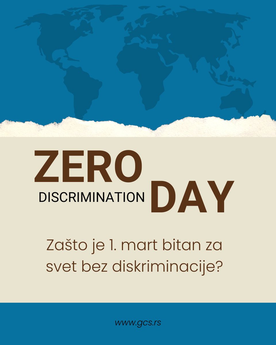 GradjanskiCenSr's tweet photo. 🌈 Zero #Discrimination Day - March 1

Everyone has the right to live free from discrimination.
Stand for equality, speak against stigma, and help build a society where differences are respected.

#ZeroDiscriminationDay #HumanRights #EqualityForAll https://t.co/ieVdd22anm