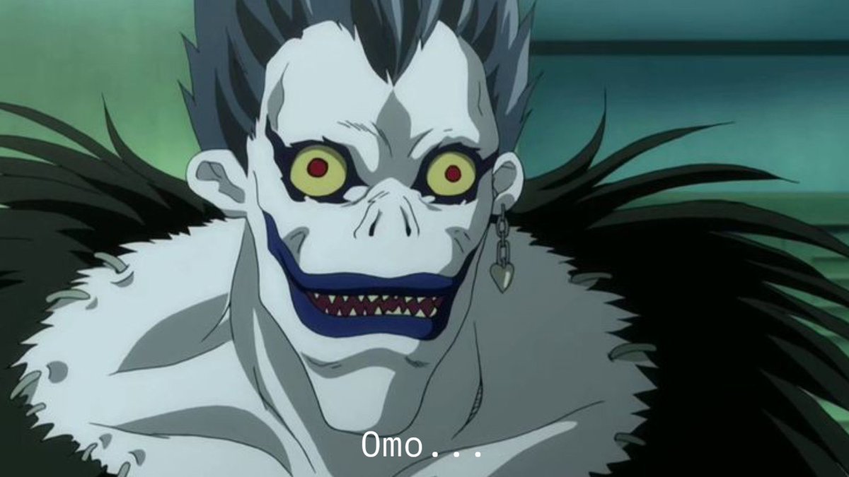 Ryuk after Light Yagami exchange the death note for Akara at his junction