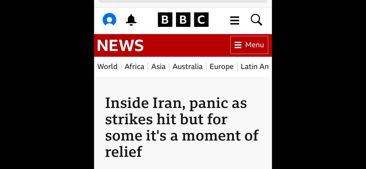 The lowest point in the history of BBC journalism, imo: 
One person killed by Iran is No.4 of 28 stories currently online.
No story on the killing of over 100 primary school age girls by the US/Israel.
A stone-cold, cynical act of state broadcaster-style propaganda.
Chilling.