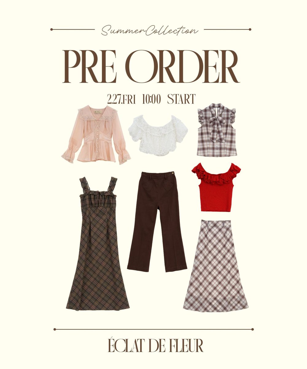 deicy_official's tweet photo. 𝐏𝐑𝐄 𝐎𝐑𝐃𝐄𝐑 𝐈𝐓𝐄𝐌𝐒 

SUMMER COLLECTION 2026
先行予約対象アイテム💻

2/27(𝖿𝗋𝗂) - 3/9(𝗆𝗈𝗇) 𝟫:𝟧𝟫

期間中、10%OFFにて
予約注文していただけます🌼🫧

この機会をお見逃しなく💫

#deicy #deicy2026summer #preorder

▼ 𝐏𝐑𝐄 𝐎𝐑𝐃𝐄𝐑
https://t.co/JKIaPitQtQ https://t.co/2fnic0oECT