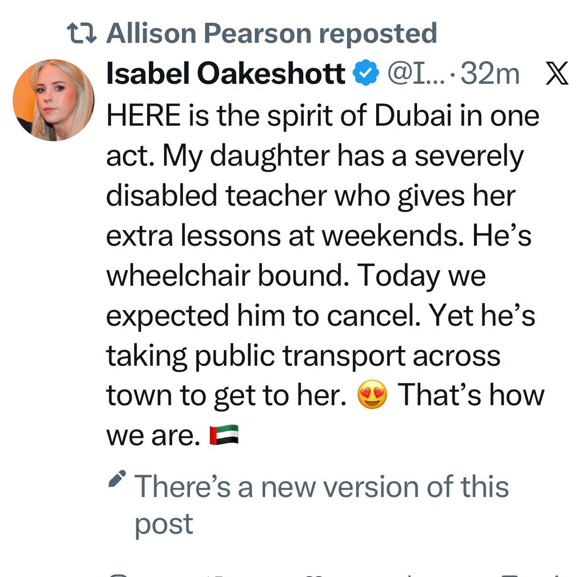 <a href="/IsabelOakeshott/">Isabel Oakeshott</a> You’re expecting a severely disabled, wheelchair-bound man to get on public transport to come teach your young &amp; able-bodied daughter whose mother is also able-bodied. 

Your pre-edit post stated he was going to use “public transport”
Now in your post-edit it’s a “special