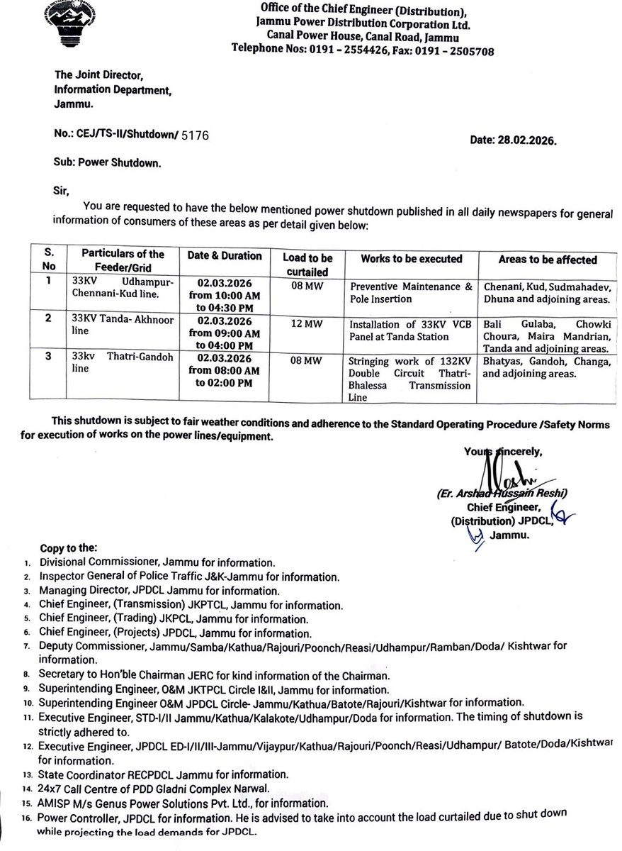 Jammu Power DISCOM tweet media