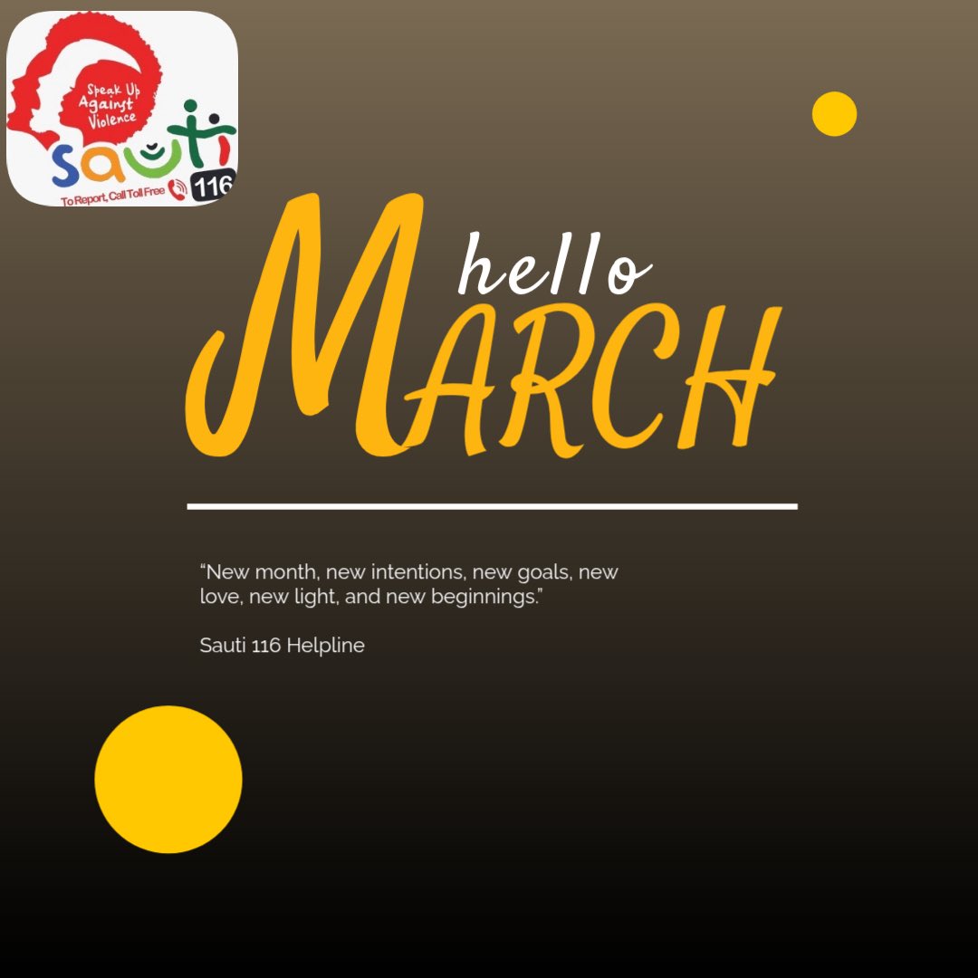 sauti116's tweet photo. π March vibes! π Sauti 116 wishes you a month filled with hope, safety, and empowerment πͺ. Report any case, we're here for you π²
@Mglsd_UG @GovUganda
#Sauti116 #NewMonth #SupportIsHere https://t.co/Lq4x66VZpt