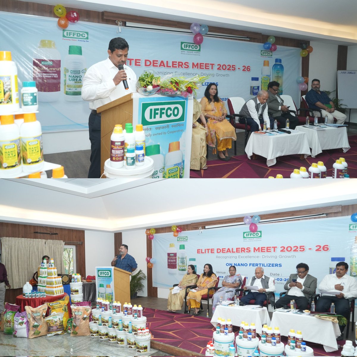 IFFCOTamilNadu's tweet photo. Dealersmeet #TamilNadu 
Dealers were given an in-depth knowledge on following topics by officials.
@iffcoyogendra, Marketing Director-IFFCO- Integrated use of fertilizers inputs for Sustainable agriculture 
@S_Kulshreshtha1, Senior General Manager, IFFCO- Technical session on Nano Fertilizers
@RickyRisha31404, Senior Manager, Marketing ,IFFCO- Integrated use of Drone and Nano fertilizers
@madhulika_shukl, CEO, IEBL- Soil conservation by balanced use of Fertilizers 
@MadhaviVipradas, Managing Director, IFFDC- Introduced new branch of Seeds distribution in IFFDC
Shri. Godson, Scientist,NVPL- Scientific insights on Nano Fertilizers and DharAmrut @nanoventions 
@sureshagri1,State Marketing Manager, TN, IFFCO- Nano Fertilizer marketing in TamilNadu @IFFCO_PR @KiritkrJPatel