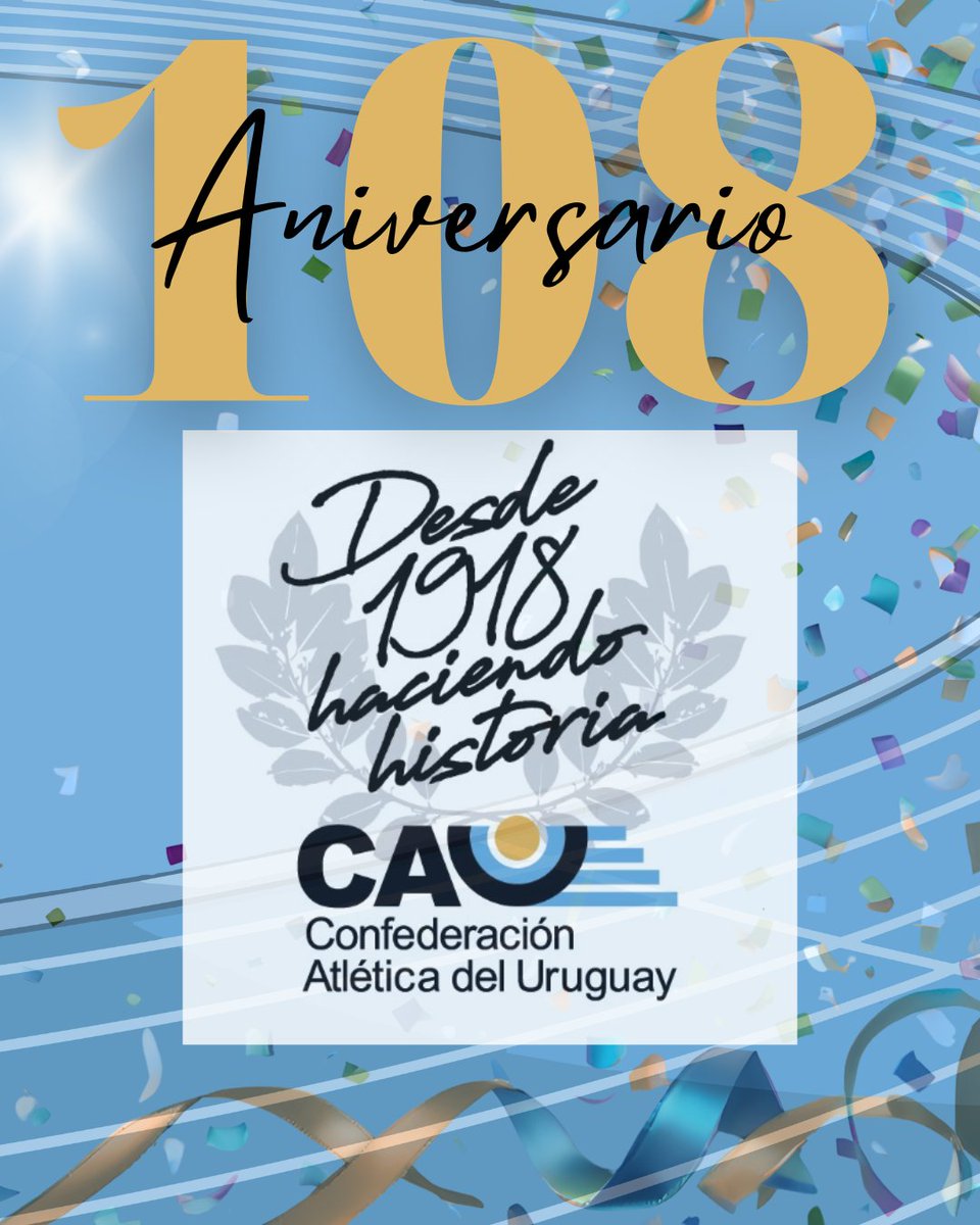 AtletismoCAU's tweet photo. Hoy celebramos 108 años de la Confederación Atlética del Uruguay.

Más de un siglo promoviendo el atletismo, formando generaciones de atletas y consolidando una institución que es referencia en el deporte uruguayo. Son 108 años de historia, gestión, desarrollo y compromiso. https://t.co/EO8ltyp7mq