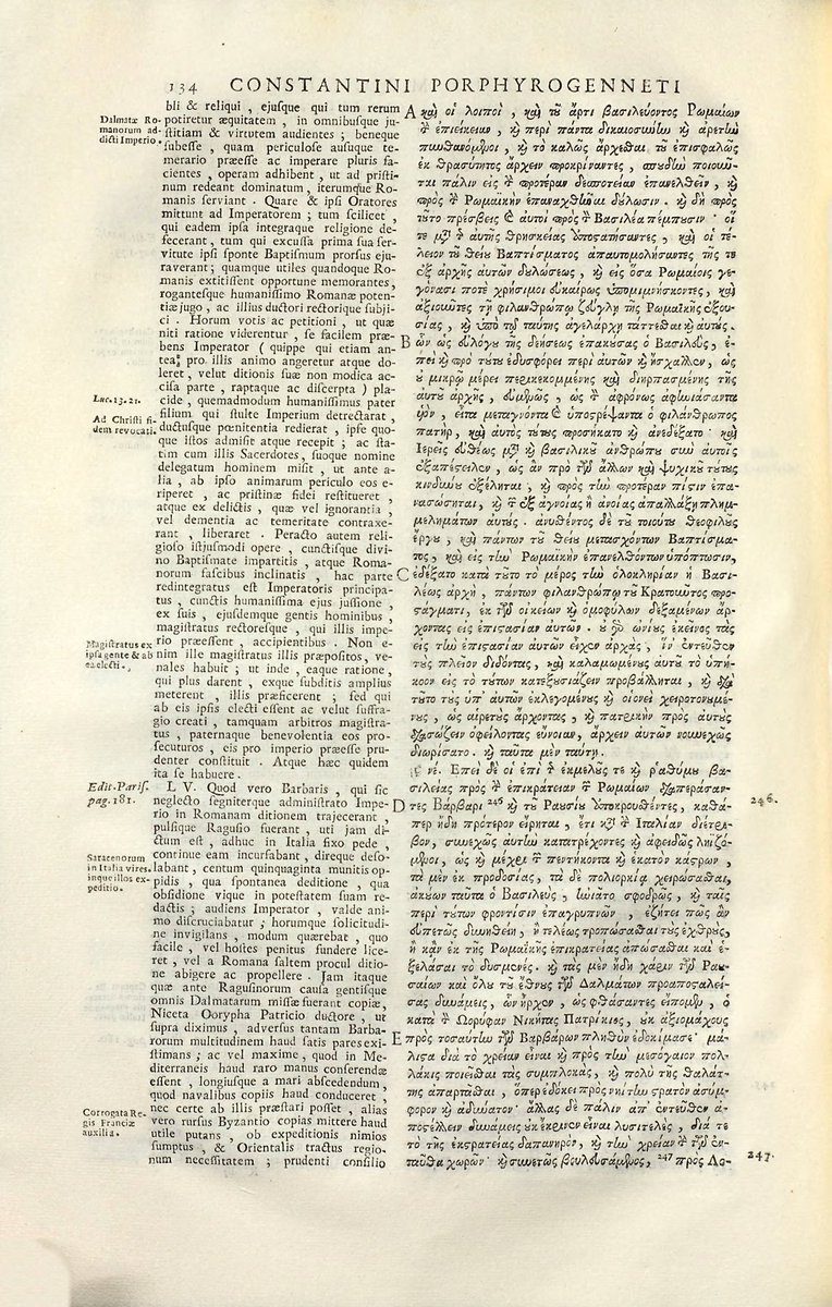 Djelo Konstantina VII. Porfirogeneta u kojem se, osim u De administrando imperio (O upravljanju carstvom) i De cerimoniis (O ceremonijama), spominju Hrvati (u kontekstu Bazilija I. Makedonca, njegova djeda) jest Životopis Bazilija (grč. Bios Basileiou ili Vita Basilii. 

LIV. 👈