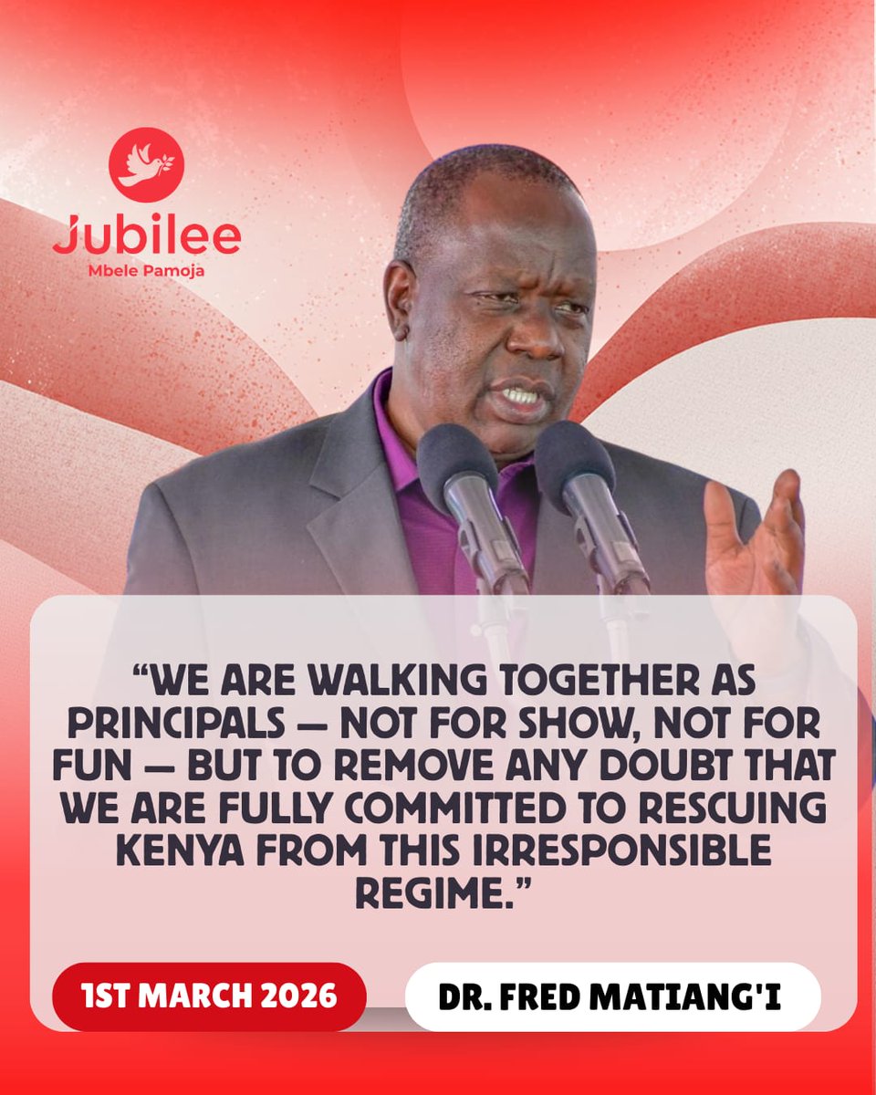 From AIPCEA Shamata in Nyandarua County, Dr. Fred Matiang'i reaffirmed collective resolve. #MatiangiThe6th United Opposition In Nyandarua standing shoulder to shoulder for national restoration.