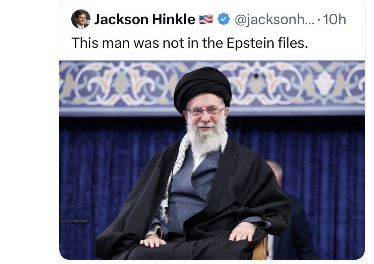 Wow. You’re checking the Epstein files?
In Iran, he doesn’t need a private island. He institutionalized child marriage under Sharia law.
Read that file before you tweet.