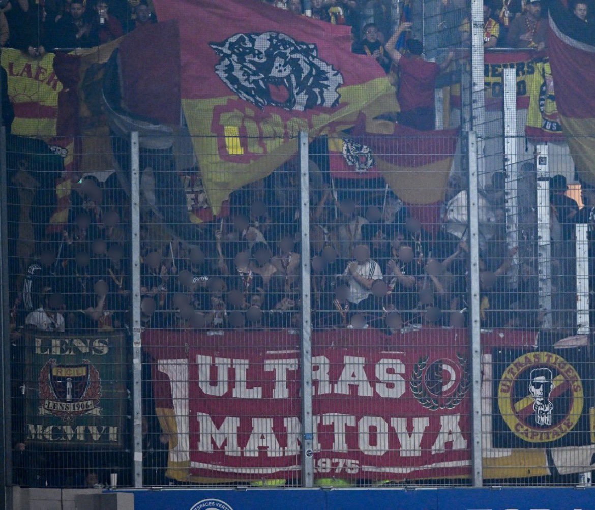 RC Strasbourg - RC Lens. 27/02/2026. Red Tigers 🔴🟡 x Ultras Mantova. 🔴⚪️

#RCLens 
#Mantova
