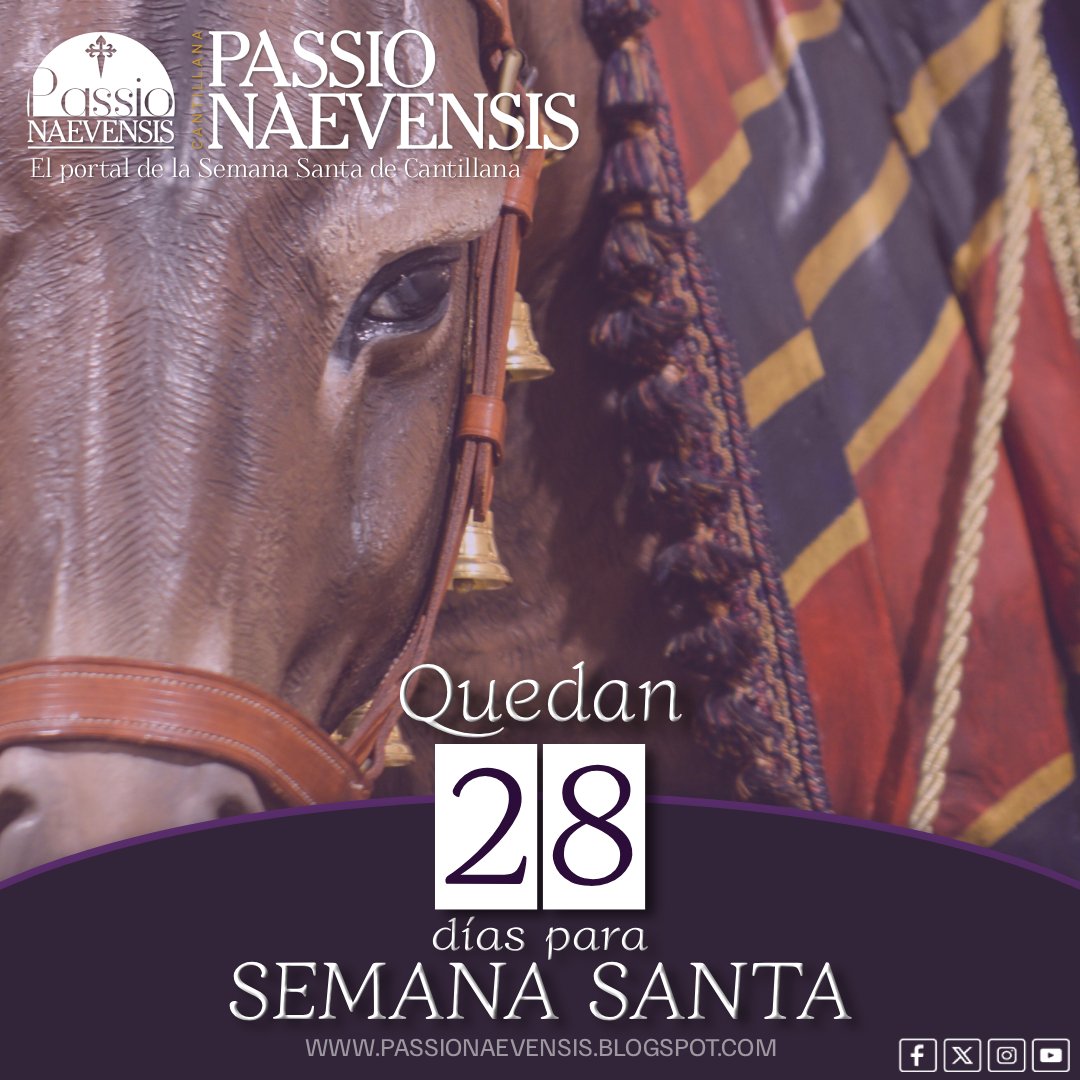 Quedan 28 días para Semana Santa.

#PN2026 #PassioNaevensis #Cantillana 

'Cada latido en Passio Naevensis':
passionaevensis.blogspot.com