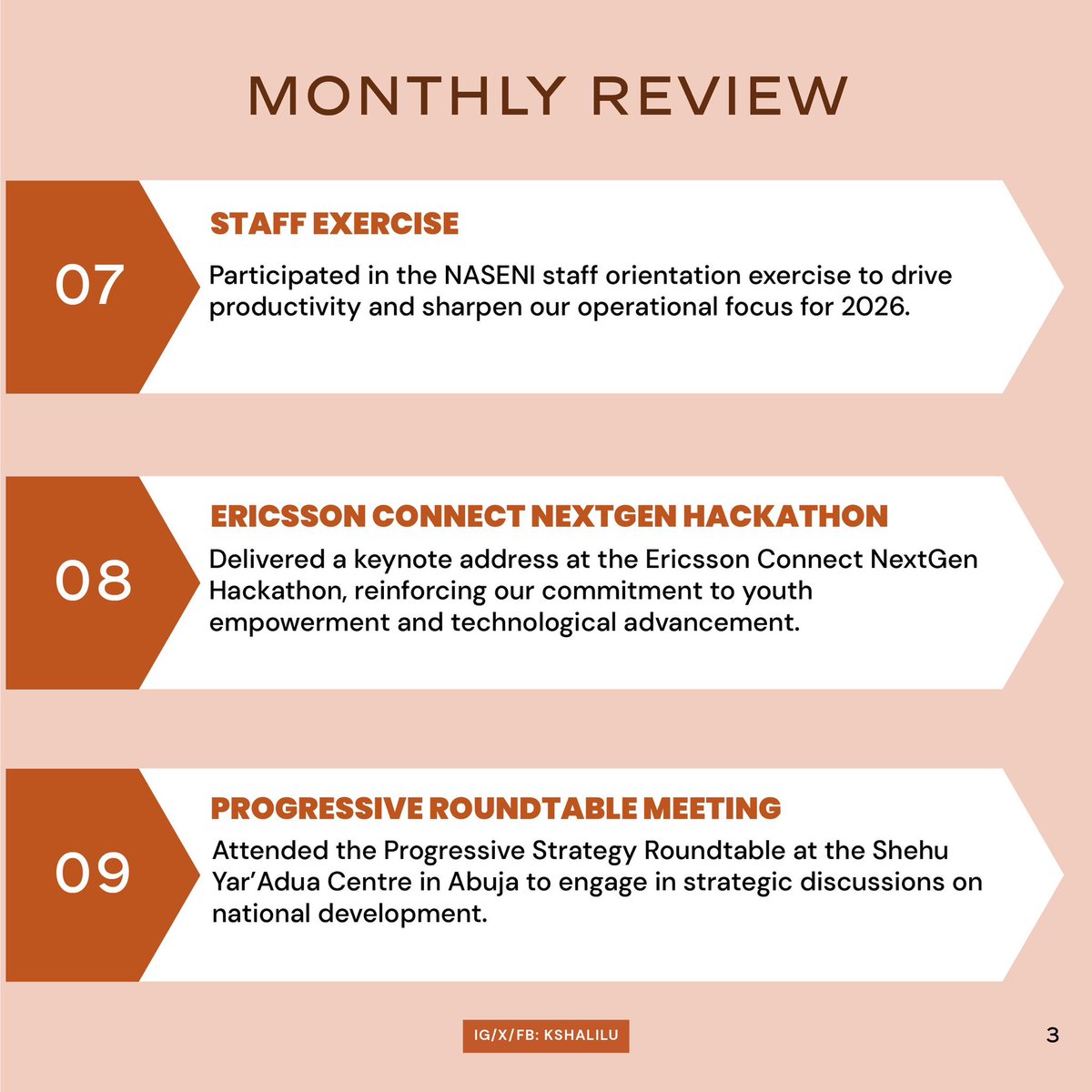 #MonthlyReview.

From project inspections in Kano to our 3rd Management Retreat, we sharpened execution and aligned for 2026.

We engaged Africa in Accra, reinforced youth innovation, and continued positioning NASENI as a visible innovation platform.

Progress continues. The work