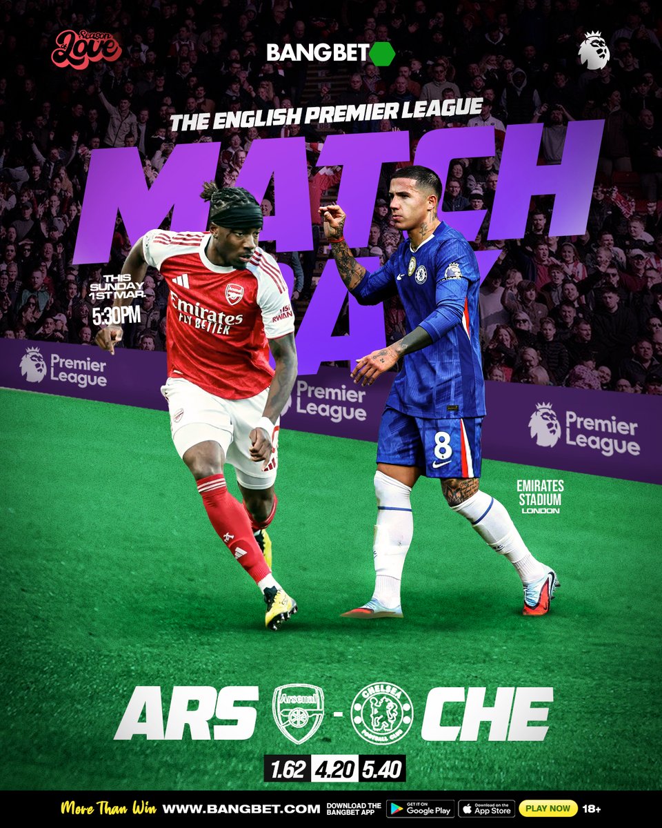 BangbetNaija's tweet image. Bragging rights, form, and pride all on the line. Who's taking the 3 points? 👀⚽
#NorthLondon #LondonDerby #ARSCHE #PremierLeague