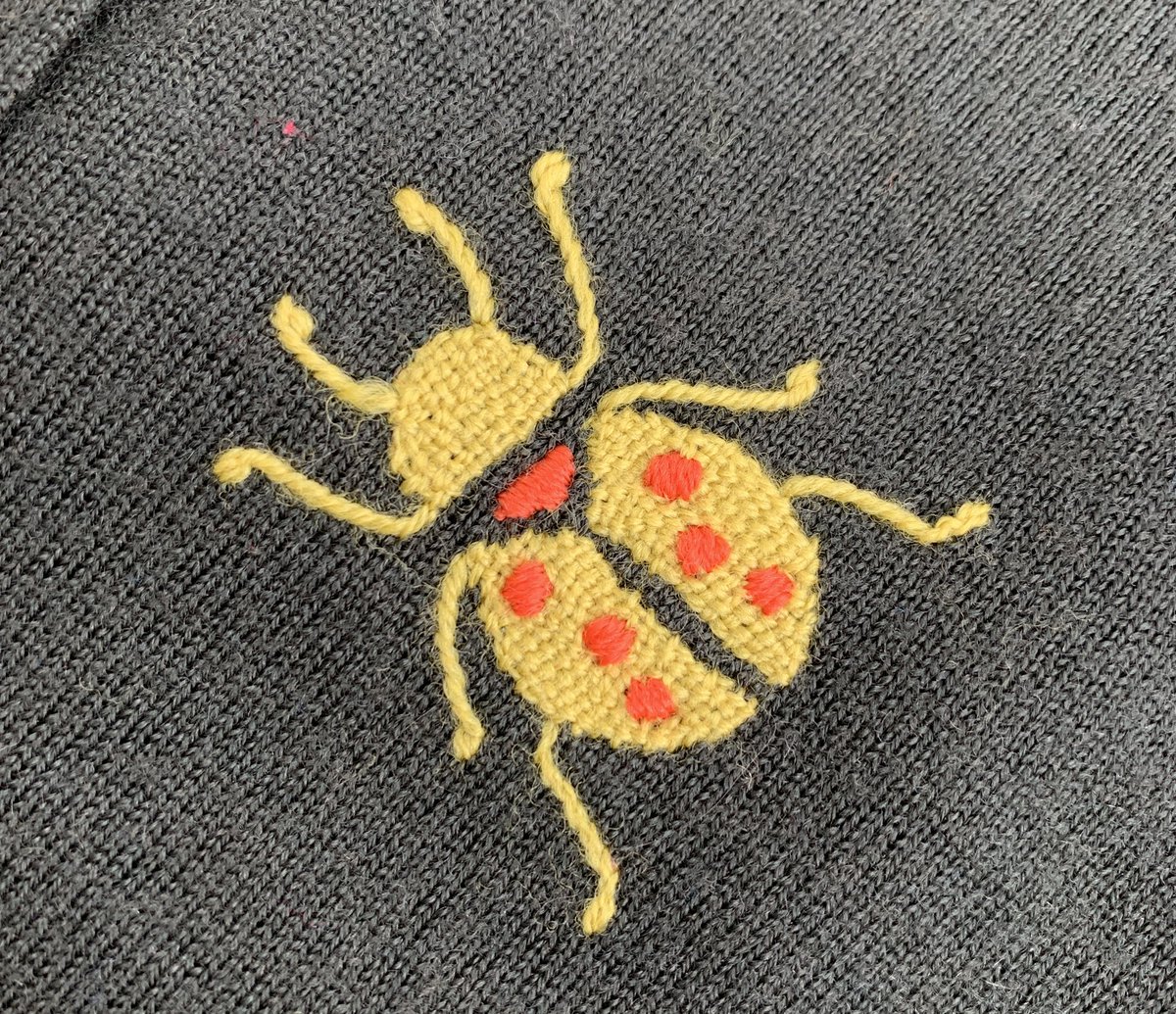 collingwoodnorr's tweet photo. Mending can be as creative as you like-adding pattern, motifs, or just some extra colour! 
This little beetle is fun to create and you can make it your own: 

https://t.co/Ud81cgJXlA

#visiblemending #darning #beetle #repair #reducewaste #sustainableliving https://t.co/76rRJQPyb7