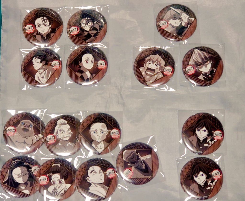 ufotable 鬼滅の刃 ダイニングお楽しみくじ缶バッジ キャラごとまとめ