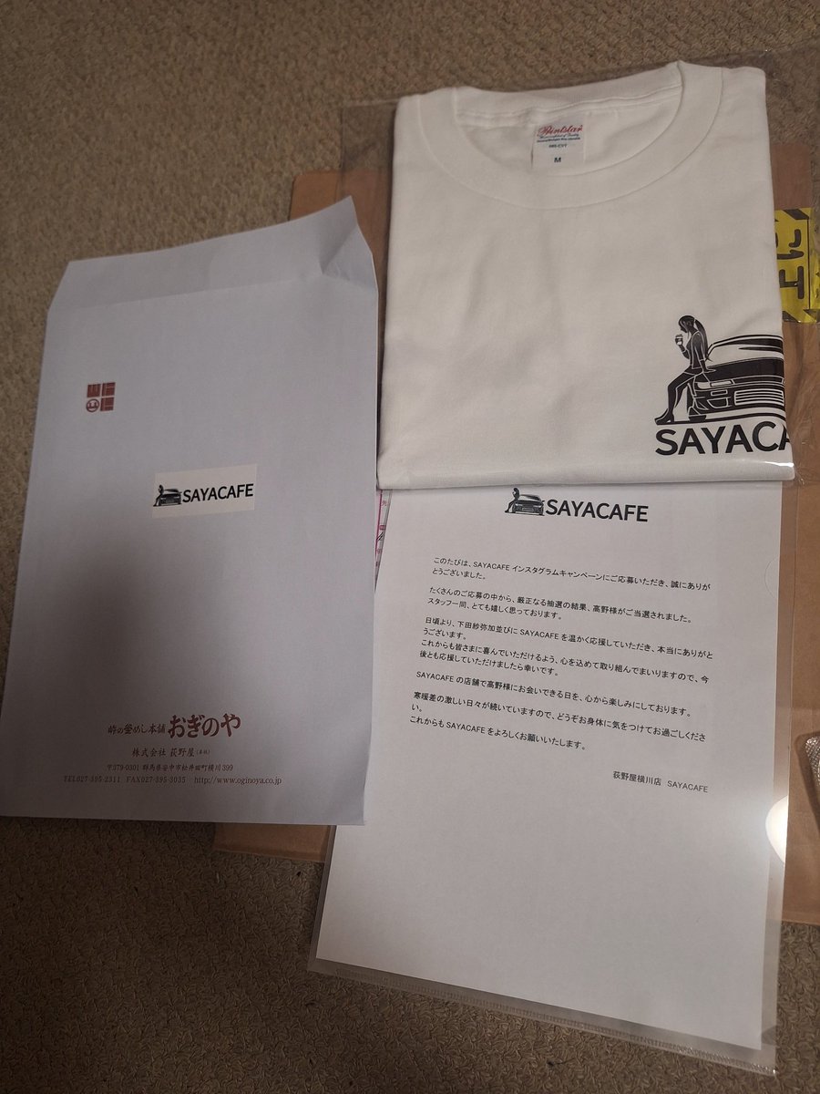 zard_1967_jzx's tweet photo. SAYACAFEのTシャツ届きました🥰👕💙🩵
#SAYACAFE 
#峠の釜めし
#荻野屋
#下田紗弥加 https://t.co/YrIZ5KYREI