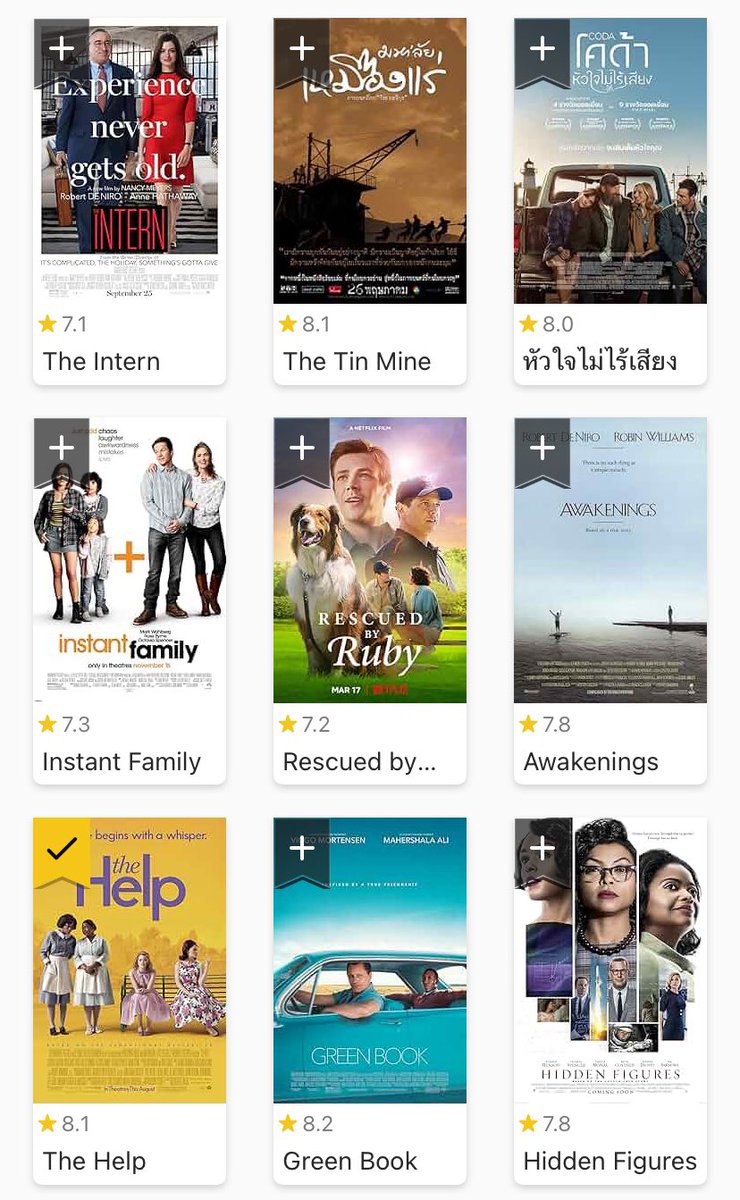 เป็นคนที่ถูกจริตกับหนังแนวดราม่า สร้างแรงบันดาลใจชีวิต และการเติบโตแบบที่ต้นโพสแนะนำมาก และเคยทำ list ไว้ เวลาหมด passions หรือต้องการฮีลใจ ก็จะกลับมาเลือกดู สำหรับเราทุกเรื่องฟูลฟิลในหัวใจมากๆ