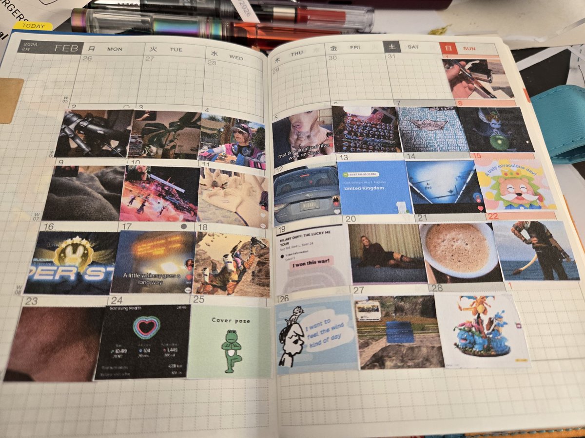 the_sandman_'s tweet photo. First full month using the @hobonichi_techo app, so I was able to do a memory print for the monthly page 🥳🥳 https://t.co/SJFJ2nteeJ