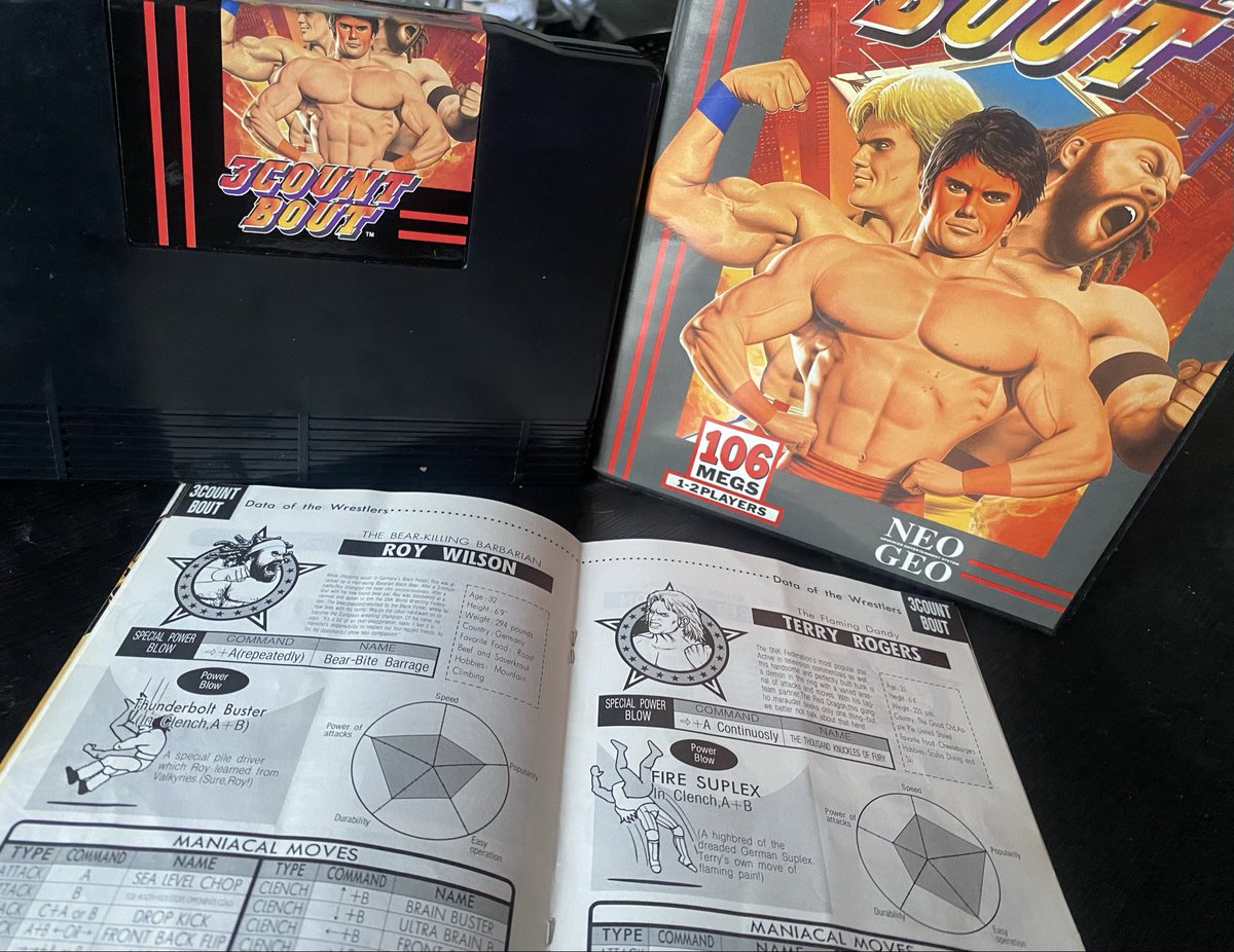 kyenprod's tweet image. #ZoomSurTaCollection On va sur la #Snk #NeoGeo  #Aes avec le jeu 3 Count Bout, Le catch à l’ancienne !!!