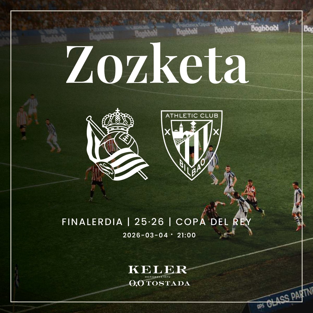 RealSociedad's tweet photo. 💥 𝗦𝗢𝗥𝗧𝗘𝗢 💥

Sorteamos DOS ENTRADAS para el partido ante el Athletic Club (4 de marzo, 21:00) entre quienes hagáis RT a este tuit.