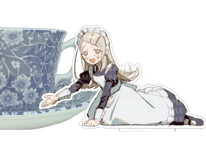 ヘロヘロになりながらお茶やお菓子を出してくれるメイド篠澤さんのアクスタを作りたい… 間に合えばハツボシマーケット3で頒布予定です