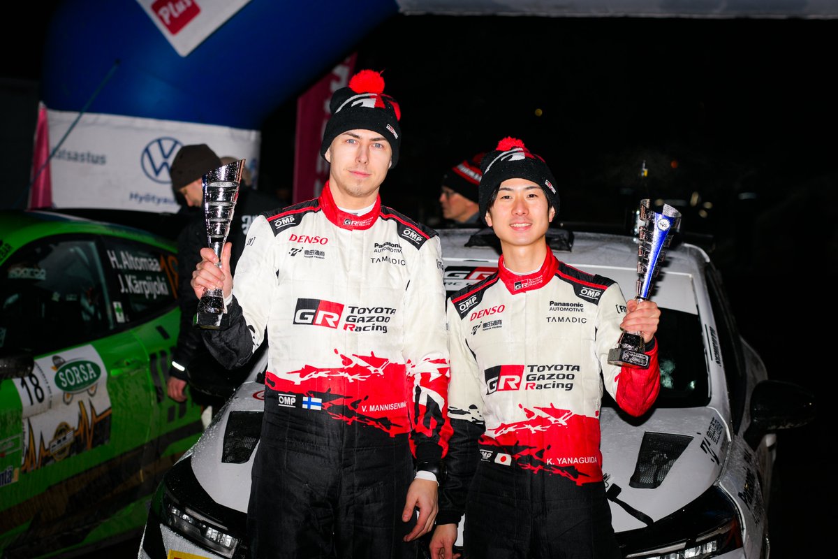 TGR_WRC_NextGen's tweet image. Second successive SM2 victory for @KantaYanaguida and Ville Mannisenmäki in Riihimäki! 🏆👏

#ToyotaGAZOORacing #ChallengeProgram