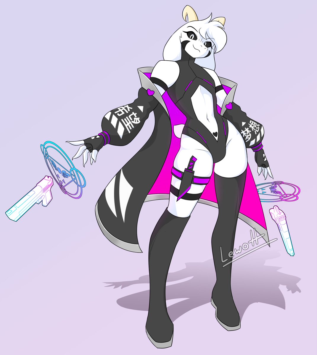 Lewott_'s tweet image. Gun mage Asriel Dreemurr