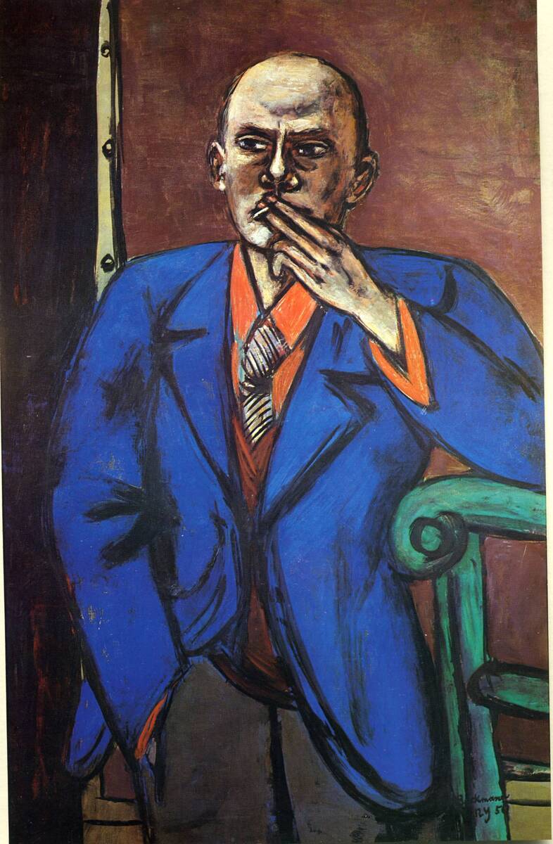 artistbeckmann's tweet image. Self-Portrait in Blue Jacket #artbots #beckmann